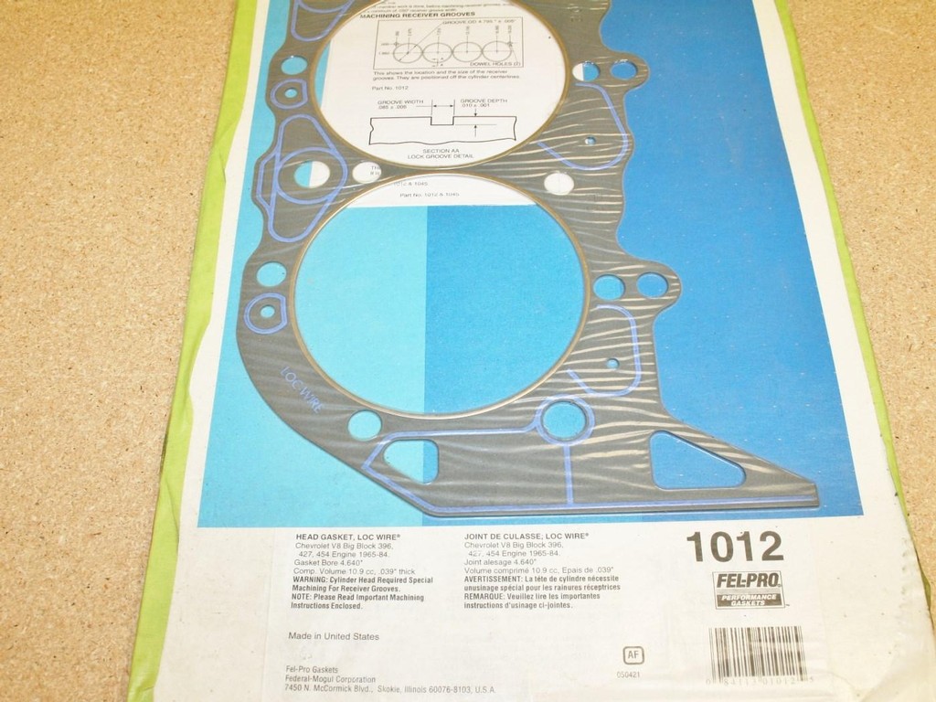 Used Fel Pro Performance Head Gaskets 1012 Bbc